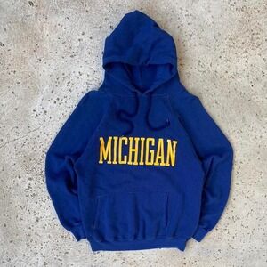 Vintage 80s Michigan Wolverines Artex College Hoodie Size M